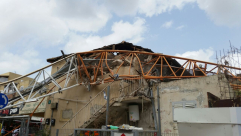 صور: اصابة خطيرة اثر انهيار رافعة في رمات غان 